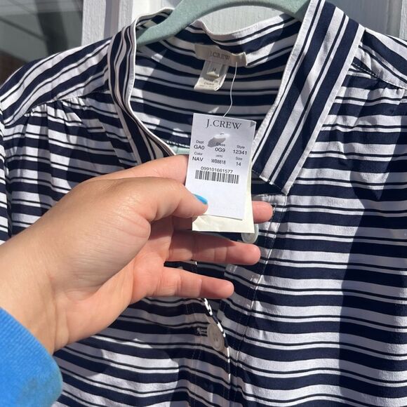 J Crew Striped Silk Tunic Blouse NWT - Picture 9 of 11